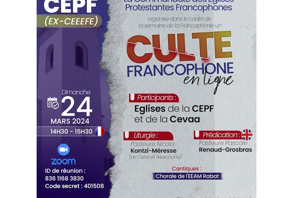 Rediffusion Culte Francophone 2024
